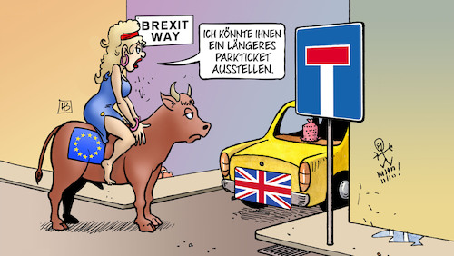 Cartoon: Brexit-Sackgasse (medium) by Harm Bengen tagged brexit,sackgasse,europa,stier,gb,uk,england,austreten,zollunion,verlängerung,parkticket,harm,bengen,cartoon,karikatur,brexit,sackgasse,europa,stier,gb,uk,england,austreten,zollunion,verlängerung,parkticket,harm,bengen,cartoon,karikatur