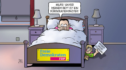 Cartoon: Bürokratiemonster (medium) by Harm Bengen tagged bijan,djir,sarai,fdp,bett,bürokratiemonster,kindergrundsicherung,soziales,angst,harm,bengen,cartoon,karikatur,bijan,djir,sarai,fdp,bett,bürokratiemonster,kindergrundsicherung,soziales,angst,harm,bengen,cartoon,karikatur