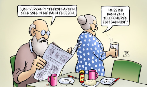 Cartoon: Bund verkauft Telekom-Aktien (medium) by Harm Bengen tagged bund,verkauft,telekom,aktien,bahnsanierung,susemil,telefonieren,bahnhof,harm,bengen,cartoon,karikatur,bund,verkauft,telekom,aktien,bahnsanierung,susemil,telefonieren,bahnhof,harm,bengen,cartoon,karikatur