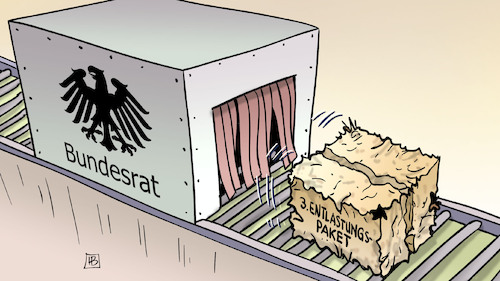 Cartoon: Bundesrat und Entlastungspaket (medium) by Harm Bengen tagged bundesrat,entlastungspaket,maschine,zerstörung,kaputt,kritik,föderalismus,bundesländer,harm,bengen,cartoon,karikatur,bundesrat,entlastungspaket,maschine,zerstörung,kaputt,kritik,föderalismus,bundesländer,harm,bengen,cartoon,karikatur