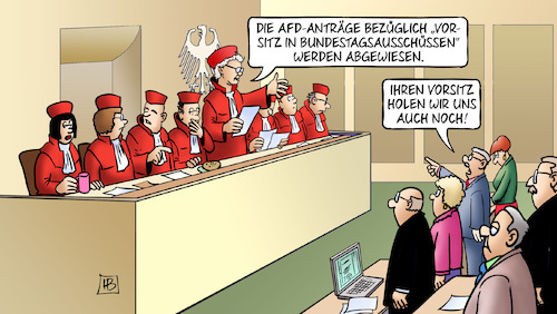 Cartoon: BverfG und Ausschussvorsitz (medium) by Harm Bengen tagged klage,abgewiesen,afd,vorsitz,bundestagsausschuesse,ausschussvorsitz,bverfg,harm,bengen,cartoon,karikatur,klage,abgewiesen,afd,vorsitz,bundestagsausschuesse,ausschussvorsitz,bverfg,harm,bengen,cartoon,karikatur