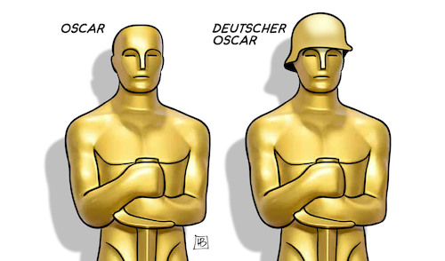 Cartoon: Deutscher Oscar (medium) by Harm Bengen tagged deutscher,oscar,verleihung,stahhelm,helm,kriegsfilm,antikriegsfilm,harm,bengen,cartoon,karikatur,deutscher,oscar,verleihung,stahhelm,helm,kriegsfilm,antikriegsfilm,harm,bengen,cartoon,karikatur