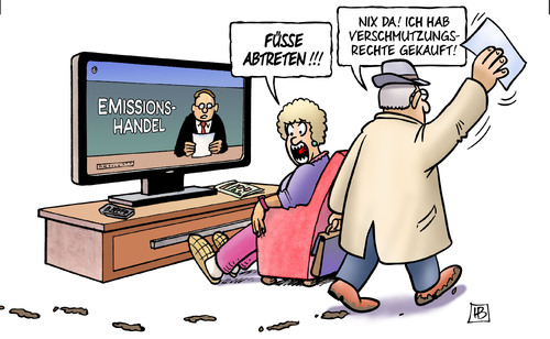 Cartoon: Emissionsrechte (medium) by Harm Bengen tagged verschmutzungsrechte,emissionsrechte,emissionshandel,handel,schadstoffe,co2,eu,parlament,harm,bengen,cartoon,karikatur,verschmutzungsrechte,emissionsrechte,emissionshandel,handel,schadstoffe,co2,eu,parlament,harm,bengen,cartoon,karikatur