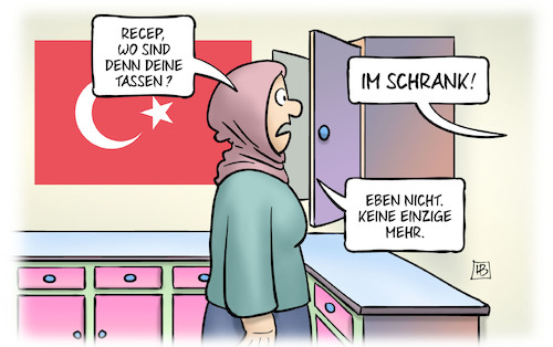 Cartoon: Erdogans Tassen (medium) by Harm Bengen tagged recep,erdogan,tassen,schrank,irre,tuerkei,praesident,diktatur,nazivergleich,merkel,deutschland,harm,bengen,cartoon,karikatur,recep,erdogan,tassen,schrank,irre,tuerkei,praesident,diktatur,nazivergleich,merkel,deutschland,harm,bengen,cartoon,karikatur