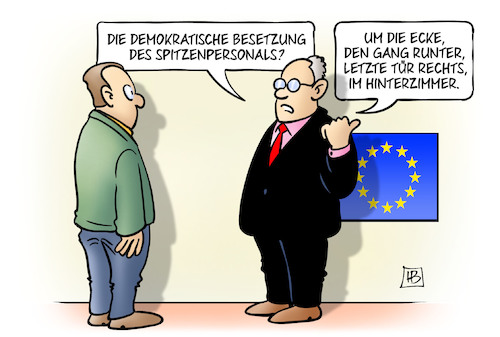 Cartoon: EU-Postenverteilung (medium) by Harm Bengen tagged eu,europa,postenverteilung,demokratische,besetzung,spitzenpersonal,kommisssionspräsident,zentralbankpräsident,hinterzimmer,harm,bengen,cartoon,karikatur,eu,europa,postenverteilung,demokratische,besetzung,spitzenpersonal,kommisssionspräsident,zentralbankpräsident,hinterzimmer,harm,bengen,cartoon,karikatur