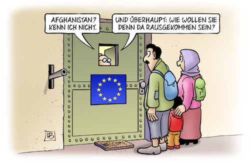 Cartoon: Europa und Afghanistan (medium) by Harm Bengen tagged europa,festung,flüchtlinge,migration,tür,krieg,flucht,nato,usa,terror,islamisten,afghanistan,abzug,taliban,harm,bengen,cartoon,karikatur,europa,festung,flüchtlinge,migration,tür,krieg,flucht,nato,usa,terror,islamisten,afghanistan,abzug,taliban,harm,bengen,cartoon,karikatur