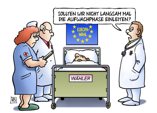 Cartoon: Europawahl Aufwachphase (medium) by Harm Bengen tagged europawahl,aufwachphase,europa,wahl,waehler,schlafen,koma,arzt,krankenhaus,harm,bengen,cartoon,karikatur,europawahl,aufwachphase,europa,wahl,waehler,schlafen,koma,arzt,krankenhaus,harm,bengen,cartoon,karikatur