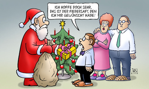 Cartoon: Fiebersaft (medium) by Harm Bengen tagged fiebersaft,kinder,medikamente,apotheken,engpass,lieferschwierigkeiten,weihnachten,weihnachtsmann,bescherung,harm,bengen,cartoon,karikatur,fiebersaft,kinder,medikamente,apotheken,engpass,lieferschwierigkeiten,weihnachten,weihnachtsmann,bescherung,harm,bengen,cartoon,karikatur