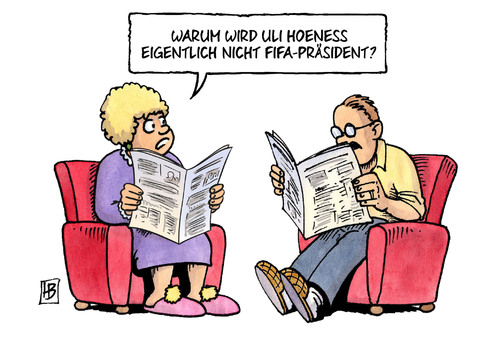 Cartoon: FIFA-Präsidentschaft (medium) by Harm Bengen tagged hoeness,präsident,fifa,jahreskongress,schweiz,blatter,korruption,bestechung,fussball,harm,bengen,cartoon,karikatur,hoeness,präsident,fifa,jahreskongress,schweiz,blatter,korruption,bestechung,fussball,harm,bengen,cartoon,karikatur