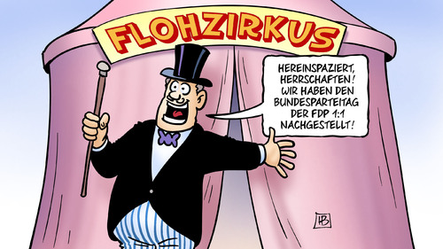 Cartoon: Flohzirkus (medium) by Harm Bengen tagged flohzirkus,zirkus,bundesparteitag,fdp,lindner,medien,aufwertung,harm,bengen,cartoon,karikatur,flohzirkus,zirkus,bundesparteitag,fdp,lindner,medien,aufwertung,harm,bengen,cartoon,karikatur