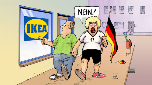 Cartoon: Frauen-WM-Aus (medium) by Harm Bengen tagged ikea,schweden,deutschland,frauen,fifa,wm,weltmeisterschaft,aus,fussball,harm,bengen,cartoon,karikatur,ikea,schweden,deutschland,frauen,fifa,wm,weltmeisterschaft,aus,fussball,harm,bengen,cartoon,karikatur