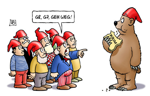 Cartoon: G8 G7 Geh weg (medium) by Harm Bengen tagged g8,g7,bär,zwerge,krim,armee,soldaten,timoschenko,umsturz,maidan,ukraine,eu,russland,europa,aufstand,proteste,putsch,revolte,janukowitsch,kiew,klitschko,harm,bengen,cartoon,karikatur,g8,g7,bär,zwerge,krim,armee,soldaten,timoschenko,umsturz,maidan,ukraine,eu,russland,europa,aufstand,proteste,putsch,revolte,janukowitsch,kiew,klitschko,harm,bengen,cartoon,karikatur