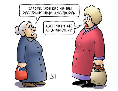 Cartoon: Gabriel kein Minister (medium) by Harm Bengen tagged gabriel,bundesregierung,spd,groko,cdu,minister,susemil,harm,bengen,cartoon,karikatur,gabriel,bundesregierung,spd,groko,cdu,minister,susemil,harm,bengen,cartoon,karikatur