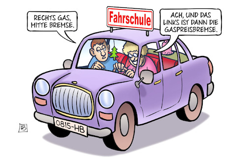 Cartoon: Gas-Preis-Bremse (medium) by Harm Bengen tagged gas,bremse,gaspreisbremse,energiekrise,gaspreisdeckel,fahrschule,kfz,auto,harm,bengen,cartoon,karikatur,gas,bremse,gaspreisbremse,energiekrise,gaspreisdeckel,fahrschule,kfz,auto,harm,bengen,cartoon,karikatur