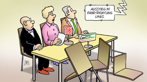 Cartoon: GDL-Ausstieg (medium) by Harm Bengen tagged tarifverhandlung,bahn,db,gdl,ausstieg,fahrtrichtung,tisch,streik,harm,bengen,cartoon,karikatur,tarifverhandlung,bahn,db,gdl,ausstieg,fahrtrichtung,tisch,streik,harm,bengen,cartoon,karikatur