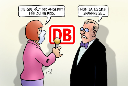 GdL stimmt für Streik By Harm Bengen Business Cartoon