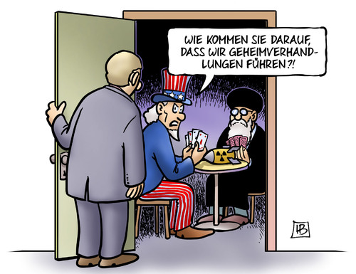 Cartoon: Geheimverhandlungen (medium) by Harm Bengen tagged geheimverhandlungen,atomkraft,atomwaffen,nuklearwaffen,usa,iran,israel,harm,bengen,cartoon,karikatur,geheimverhandlungen,atomkraft,atomwaffen,nuklearwaffen,usa,iran,israel,harm,bengen,cartoon,karikatur