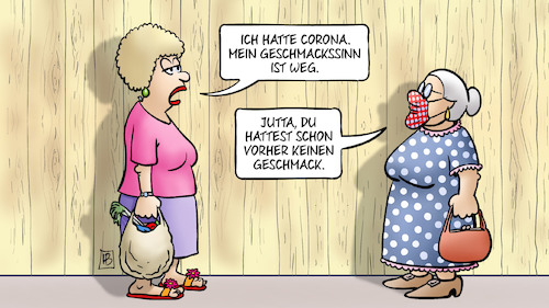 Cartoon: Geschmackssinn (medium) by Harm Bengen tagged geschmackssinn,jutta,geschmack,susemil,corona,coronavirus,ansteckung,pandemie,epidemie,krankheit,schaden,harm,bengen,cartoon,karikatur,geschmackssinn,jutta,geschmack,susemil,corona,coronavirus,ansteckung,pandemie,epidemie,krankheit,schaden,harm,bengen,cartoon,karikatur