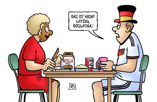 Cartoon: Ghana-Spiel (medium) by Harm Bengen tagged ghana,deutschland,nutella,fan,fussball,wm,weltmeisterschaft,brasilien,harm,bengen,cartoon,karikatur,ghana,deutschland,nutella,fan,fussball,wm,weltmeisterschaft,brasilien,harm,bengen,cartoon,karikatur