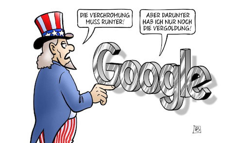 Cartoon: Google-Chrome (medium) by Harm Bengen tagged verchromung,vergoldung,google,chrome,browser,monopolstellung,usa,zerschlagung,uncle,sam,harm,bengen,cartoon,karikatur,verchromung,vergoldung,google,chrome,browser,monopolstellung,usa,zerschlagung,uncle,sam,harm,bengen,cartoon,karikatur