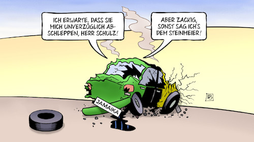 Cartoon: Groko-Abschleppdienst (medium) by Harm Bengen tagged auto,kfz,crash,unfall,wand,abschleppdienst,abschleppen,schulz,steinmeier,groko,minderheitsregierung,spd,regierung,jamaika,cdu,csu,fdp,gruene,koalition,sondierungen,harm,bengen,cartoon,karikatur,auto,kfz,crash,unfall,wand,abschleppdienst,abschleppen,schulz,steinmeier,groko,minderheitsregierung,spd,regierung,jamaika,cdu,csu,fdp,gruene,koalition,sondierungen,harm,bengen,cartoon,karikatur