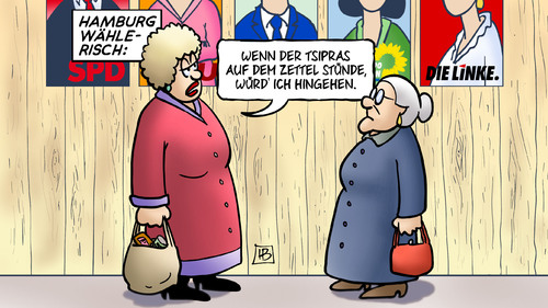 Cartoon: Hamburg wählerisch (medium) by Harm Bengen tagged hamburg,wählerisch,tsipras,griechenland,wahl,zettel,beteiligung,bürgerschaft,landtagswahl,harm,bengen,cartoon,karikatur,hamburg,wählerisch,tsipras,griechenland,wahl,zettel,beteiligung,bürgerschaft,landtagswahl,harm,bengen,cartoon,karikatur