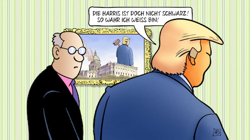 Cartoon: Harris Schwarz Trump Weiss (medium) by Harm Bengen tagged schwarz,weiss,trump,orange,rassismus,harris,usa,wahlkampf,kandidatin,harm,bengen,cartoon,karikatur,schwarz,weiss,trump,orange,rassismus,harris,usa,wahlkampf,kandidatin,harm,bengen,cartoon,karikatur