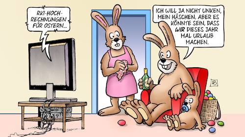 Cartoon: Hase hat Urlaub (medium) by Harm Bengen tagged rki,hochrechnungen,ostern,osterhase,urlaub,corona,inzidenzzahlen,tv,harm,bengen,cartoon,karikatur,rki,hochrechnungen,ostern,osterhase,urlaub,corona,inzidenzzahlen,tv,harm,bengen,cartoon,karikatur