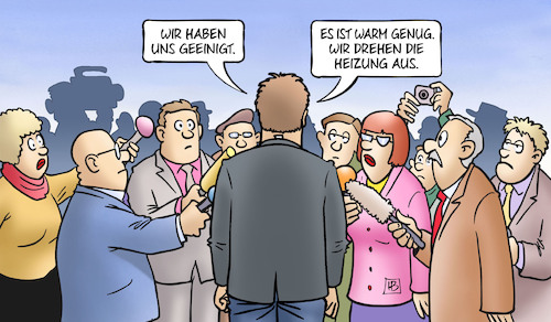 Cartoon: Heizungseinigung (medium) by Harm Bengen tagged einigung,heizungsstreit,heizungsgesetz,habeck,ampel,presse,interview,warm,klimaschutz,harm,bengen,cartoon,karikatur,einigung,heizungsstreit,heizungsgesetz,habeck,ampel,presse,interview,warm,klimaschutz,harm,bengen,cartoon,karikatur