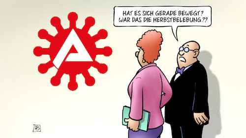 Cartoon: Herbstbelebung und Corona (medium) by Harm Bengen tagged arbeitsmarkt,arbeitsamt,corona,herbstbelebung,virus,arbeitslosigkeit,kurzarbeit,harm,bengen,cartoon,karikatur,arbeitsmarkt,arbeitsamt,corona,herbstbelebung,virus,arbeitslosigkeit,kurzarbeit,harm,bengen,cartoon,karikatur