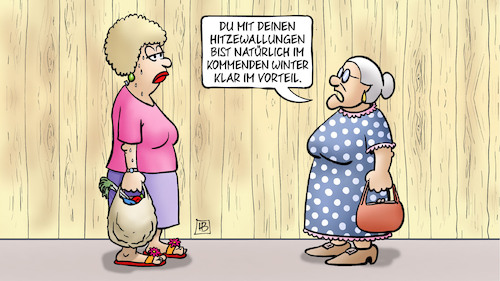 Cartoon: Hitzewallungen (medium) by Harm Bengen tagged hitzewallungen,wechseljahre,klimakterium,winter,vorteil,heizung,gasmangel,jutta,susemil,krieg,ukraine,russland,harm,bengen,cartoon,karikatur,hitzewallungen,wechseljahre,klimakterium,winter,vorteil,heizung,gasmangel,jutta,susemil,krieg,ukraine,russland,harm,bengen,cartoon,karikatur