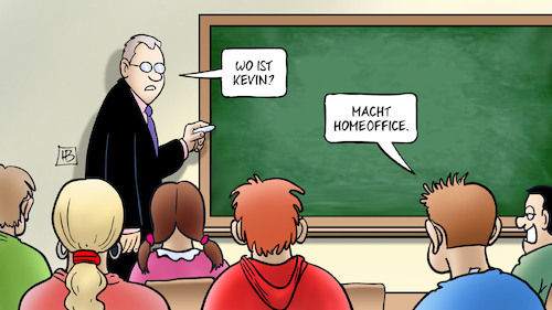 Cartoon: Homeoffice-Gesetz (medium) by Harm Bengen tagged schule,schüler,lehrer,homeoffice,gesetz,harm,bengen,cartoon,karikatur,schule,schüler,lehrer,homeoffice,gesetz,harm,bengen,cartoon,karikatur