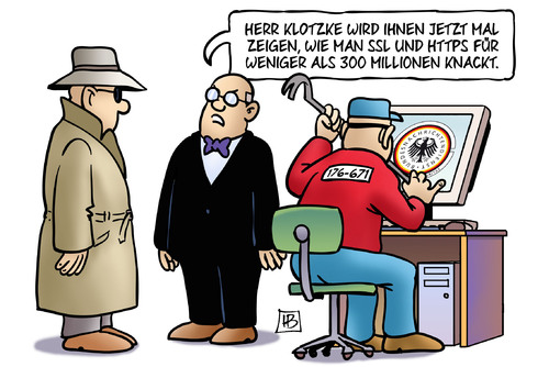 Cartoon: HTTPS knacken (medium) by Harm Bengen tagged bnd,internet,https,ssl,verschlüsselung,knacken,geheimdienst,software,panzerknacker,harm,bengen,cartoon,karikatur,bnd,internet,https,ssl,verschlüsselung,knacken,geheimdienst,software,panzerknacker,harm,bengen,cartoon,karikatur