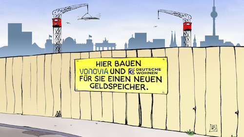 Cartoon: Immobilienfusion (medium) by Harm Bengen tagged immobilienfusion,geldspeicher,mieten,bauen,bauzaun,vonovia,deutsche,wohnen,wohnungsbau,konzerne,harm,bengen,cartoon,karikatur,immobilienfusion,geldspeicher,mieten,bauen,bauzaun,vonovia,deutsche,wohnen,wohnungsbau,konzerne,harm,bengen,cartoon,karikatur