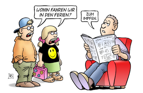 Cartoon: Impfen in den Ferien (medium) by Harm Bengen tagged ferien,urlaub,kinder,jugendliche,impfen,impfung,corona,vater,zeitung,lesen,harm,bengen,cartoon,karikatur,ferien,urlaub,kinder,jugendliche,impfen,impfung,corona,vater,zeitung,lesen,harm,bengen,cartoon,karikatur