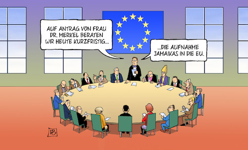 Cartoon: Jamaika und EU (medium) by Harm Bengen tagged antrag,merkel,bundes,aufnahme,europa,gipfel,sondierungen,jamaika,bundesregierung,koalition,harm,bengen,cartoon,karikatur,antrag,merkel,bundes,aufnahme,europa,gipfel,sondierungen,jamaika,bundesregierung,koalition,harm,bengen,cartoon,karikatur