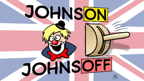 Cartoon: Johns-Off (medium) by Harm Bengen tagged rücktritt,boris,johnson,johnsoff,on,off,schalter,gb,uk,mp,clown,harm,bengen,cartoon,karikatur,rücktritt,boris,johnson,johnsoff,on,off,schalter,gb,uk,mp,clown,harm,bengen,cartoon,karikatur