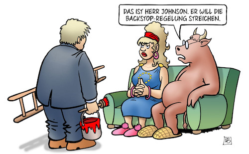 Cartoon: Johnson und Backstop (medium) by Harm Bengen tagged boris,johnson,brexit,uk,gb,europa,stier,sofa,backstop,regelung,streichen,verhandlungen,farbe,leiter,harm,bengen,cartoon,karikatur,boris,johnson,brexit,uk,gb,europa,stier,sofa,backstop,regelung,streichen,verhandlungen,farbe,leiter,harm,bengen,cartoon,karikatur