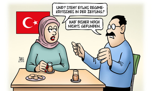 Cartoon: Keine Regimekritik (medium) by Harm Bengen tagged regimekritik,pressefreiheit,zeitung,tagesordnung,eu,europa,türkei,harm,bengen,cartoon,karikatur,regimekritik,pressefreiheit,zeitung,tagesordnung,eu,europa,türkei,harm,bengen,cartoon,karikatur