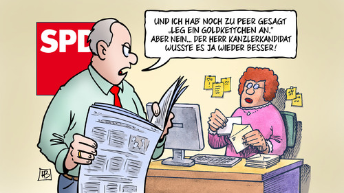 Cartoon: Kette (medium) by Harm Bengen tagged kette,vergleich,beurteilung,tv,fernsehen,duell,weiblich,schmuck,steinbrueck,spd,cdu,wahlkampf,wahl,bundestagswahl,umfragen,harm,bengen,cartoon,karikatur,kette,vergleich,beurteilung,tv,fernsehen,duell,weiblich,schmuck,steinbrueck,spd,cdu,wahlkampf,wahl,bundestagswahl,umfragen,harm,bengen,cartoon,karikatur