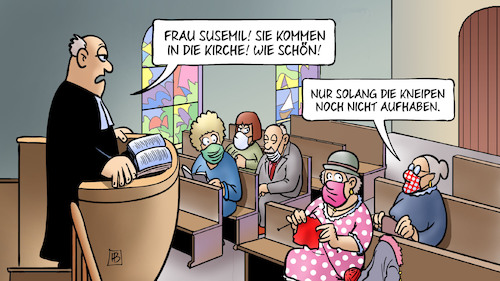 Cartoon: Kirchen-Öffnung (medium) by Harm Bengen tagged susemil,kirche,gottesdienst,pastor,kneipen,gastronomie,corona,coronavirus,ansteckung,pandemie,epidemie,krankheit,schaden,harm,bengen,cartoon,karikatur,susemil,kirche,gottesdienst,pastor,kneipen,gastronomie,corona,coronavirus,ansteckung,pandemie,epidemie,krankheit,schaden,harm,bengen,cartoon,karikatur