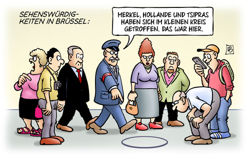 Cartoon: Kleiner Kreis (medium) by Harm Bengen tagged sehenswürdigkeiten,brüssel,merkel,hollande,tsipras,griechenland,kleiner,kreis,touristen,harm,bengen,cartoon,karikatur,sehenswürdigkeiten,brüssel,merkel,hollande,tsipras,griechenland,kleiner,kreis,touristen,harm,bengen,cartoon,karikatur