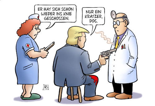 Cartoon: Knieschuß (medium) by Harm Bengen tagged knieschuß,knie,geschossen,schiessen,arzt,krankenschwester,kratzer,doc,drohungen,kriegsgefahr,nah,ost,trump,usa,iran,irak,sanktionen,tötung,ermordung,kassem,soleimani,revolutionsgarden,krieg,harm,bengen,cartoon,karikatur,knieschuß,knie,geschossen,schiessen,arzt,krankenschwester,kratzer,doc,drohungen,kriegsgefahr,nah,ost,trump,usa,iran,irak,sanktionen,tötung,ermordung,kassem,soleimani,revolutionsgarden,krieg,harm,bengen,cartoon,karikatur