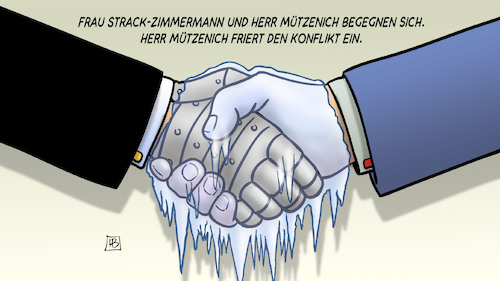 Cartoon: Konflikt eingefroren (medium) by Harm Bengen tagged strack,zimmermann,mützenich,konflikt,streit,handschlag,eis,rüstung,russland,ukraine,krieg,harm,bengen,cartoon,karikatur,strack,zimmermann,mützenich,konflikt,streit,handschlag,eis,rüstung,russland,ukraine,krieg,harm,bengen,cartoon,karikatur