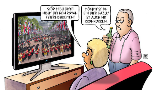 Cartoon: Kronkorken (medium) by Harm Bengen tagged royal,feierlichkeiten,queen,elisabeth,uk,gb,bier,kronkorken,tv,harm,bengen,cartoon,karikatur,royal,feierlichkeiten,queen,elisabeth,uk,gb,bier,kronkorken,tv,harm,bengen,cartoon,karikatur