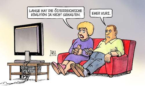 Cartoon: Kurze Koalition (medium) by Harm Bengen tagged österreich,koalition,kurz,strache,neuwahlen,video,rechtspopulisten,fpö,tv,harm,bengen,cartoon,karikatur,österreich,koalition,kurz,strache,neuwahlen,video,rechtspopulisten,fpö,tv,harm,bengen,cartoon,karikatur