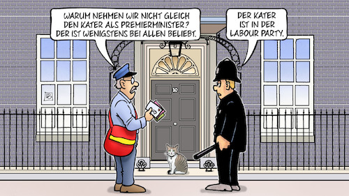 Cartoon: Larry for PM (medium) by Harm Bengen tagged kater,larry,premierminister,beliebt,labour,party,tories,downing,street,bobby,briefträger,post,gb,uk,truss,rücktritt,nachfolge,harm,bengen,cartoon,karikatur,kater,larry,premierminister,beliebt,labour,party,tories,downing,street,bobby,briefträger,post,gb,uk,truss,rücktritt,nachfolge,harm,bengen,cartoon,karikatur