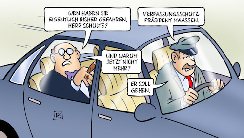 Cartoon: Maaßen soll gehen (medium) by Harm Bengen tagged fahrer,rauswurf,gehen,laufen,bundestag,geheimdienste,verfassung,belege,hetzjagden,maaßen,verfassungsschutzpräsident,seehofer,chemnitz,vertuschung,video,nazis,afd,rechtsradikalismus,harm,bengen,cartoon,karikatur,fahrer,rauswurf,gehen,laufen,bundestag,geheimdienste,verfassung,belege,hetzjagden,maaßen,verfassungsschutzpräsident,seehofer,chemnitz,vertuschung,video,nazis,afd,rechtsradikalismus,harm,bengen,cartoon,karikatur