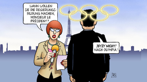 Cartoon: Macron und Regierungsbildung (medium) by Harm Bengen tagged macron,regierungsbildung,president,olympia,heiligenschein,interview,paris,harm,bengen,cartoon,karikatur,macron,regierungsbildung,president,olympia,heiligenschein,interview,paris,harm,bengen,cartoon,karikatur