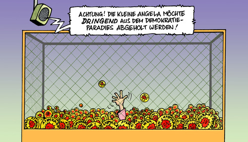 Cartoon: Merkel und Anti-AKW-Bewegung (medium) by Harm Bengen tagged merkel,und,anti,akw,bewegung,protest,demonstration,demo,castor,castortransport,atom,atomkraft,kernkraft,energie,endlager,zwischenlager,gorleben,asse,dannenberg,laufzeitverlängerung,spiel,demokratie,bälle,spielparadies,abholen,regierung,angela merkel,akw,bewegung,protest,demo,castortransport,atom,atomkraft,kernkraft,zwischenlager,gorleben,asse,dannenberg,laufzeitverlängerung,spielparadies,demokratie,abholen,regierung,angela,merkel